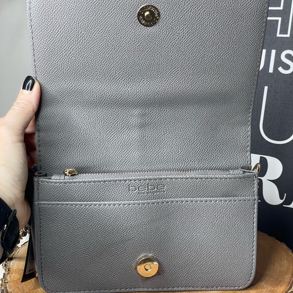 Bebe Monogrammed Black and Gray Crossbody Bag - Picture 6 of 10